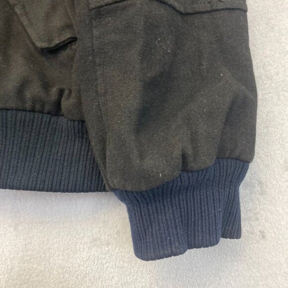 Steve Madden Mens Heavyweight Wool Jacket XL Black Zip & Toggle Coat Y2K Style - Picture 14 of 16